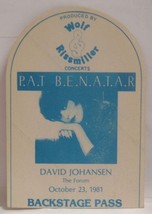 PAT BENATAR - VINTAGE 1981 ORIGINAL CONCERT TOUR CLOTH BACKSTAGE PASS **... - $30.00