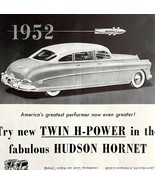 Hudson Hornet Twin H Power Advertisement 1952 Automobilia Classic Car LG... - $754.65 MXN