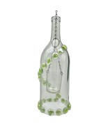 Hanging Decorative Wine Bottle Light with Votive Clear Glass Green Marble - £14.82 GBP