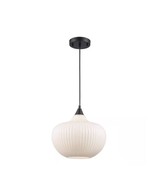 Bel Air Lighting Aristo Black Globe Kitchen Pendant Light w/Frosted Glas... - £44.27 GBP