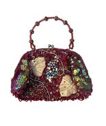 Vintage For Nine Beaded Sequin Evening Bag Fuchsia Kisslock Clutch Y2K H... - $30.60