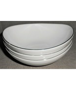 Set (3) Charter Club GRAND BUFFET PATTERN 5 1/2&quot; Oval Bowls PLATINUM TRIM - $54.05 CAD