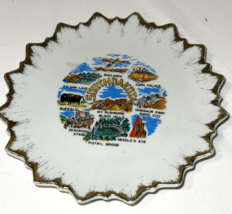Collectors Plate South Dakota Souvenir 6&quot; dia.Gold Trim Badlands Mt. Rushmore + - £7.71 GBP