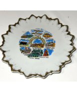 Collectors Plate South Dakota Souvenir 6&quot; dia.Gold Trim Badlands Mt. Rus... - £7.87 GBP