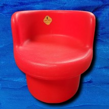 Vintage Rare Little Tikes Red Toddler Chair Round Base Original Logo HTF EUC - £35.38 GBP