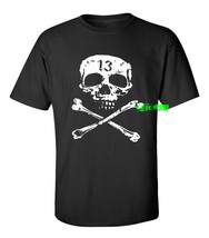 Skull And Cross Bones With Number 13 T Shirt Outlaw Biker T Shirt Skull Shirt - £15.79 GBP+