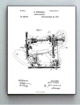 Framed 8.5 X 11 Sewing Machine Original Patent Diagram Plans Ready To Hang - $18.23
