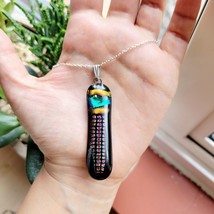 Handmade Modern Art Dichroic Glass Necklace - $39.99