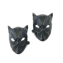 BLACK PANTHER CUFFLINKS Avengers Superhero 3D Mask Metal Black Enamel w ... - $11.95