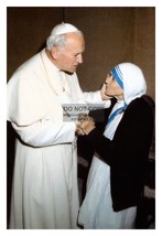 Mother Teresa With Pope John Paul Ii Catholic Church 4X6 Photo - £6.67 GBP