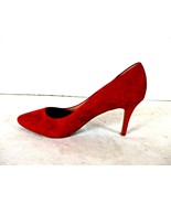 I.N.C Red Faux Suede Slip On Pumps Heels Shoes Women's 8 M (SW36) - $20.79