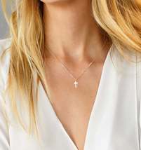 Tiny Cross Necklace - £31.35 GBP