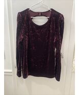 Wrangler Retro Stretchy Purple Velvet Top Womens Size XXL Sexy Keyhole Back New - $34.65