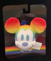 Mickey Mouse Disney Rainbow Collection Keychain Clip-On Pride Plush Toy New - $5.94