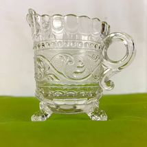 VTG Clear Pressed Glass MCM Creamer Cup Footed Elegant 3&quot; tall - £13.66 GBP