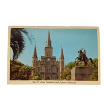 Postcard The St Louis Cathedral And Jackson Memorial Chrome Unposted - $6.92