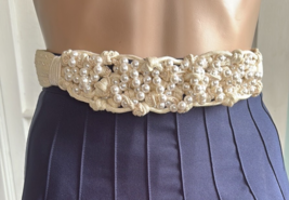 Luxurious Cream Braided Beaded Belt - $25.10