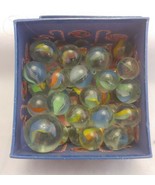 Lot of 38 Assorted glass Swirl Marbles &amp;  1 Shooter unbranded - £10.01 GBP