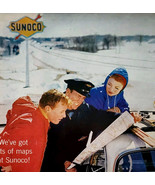 1961 Sunoco Gasoline &amp; Oil Road Maps Advertisement Vintage Gas Station D... - $29.99