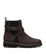 DONALD PLINER CAPTAIN Buckled Lug Sole Bootie, Suede, Dark Brown, Size 1... - $99.00