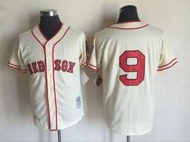 Red Sox #9 Ted Williams Jersey Old Style Uniform Cream - £35.28 GBP
