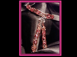 Set-Bracelet and Earrings - Bright Pink Crystals on Braided Wire - Affor... - $855.30 MXN