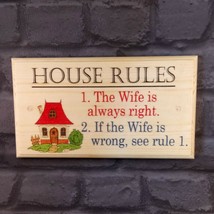 Large House Rules Plaque / Sign - Wife Is Always Right Family Home Funny Kitchen - £16.95 GBP