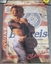 Vintage Budweiser Poster Classic! 90s Babe Pinup Model Girl Bar Mancave ... - $24.74