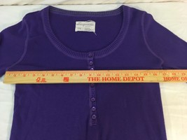 Two Womens Aéropostale Purple &amp; Blue Large Button Collar Stretch Sweats Shirts - £17.09 GBP