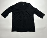 Nine West Black Long Sleeve Blouse Womens Size XL Draping Flattering Str... - $14.95