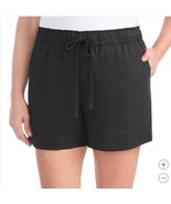 Hilary Radley Womens Shorts Black Pockets Midrise Pull-On Lightweight Dr... - $50.75 CAD
