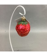 Vintage Christopher RADKO 1994 Frosted STRAWBERRY 94-333-0 Glass Ornament - $19.79
