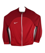 Red Nike Track Jacket Mens Size Large Full Zip Warm Up - $46.98