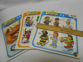 Vintage lot of 3 Sharp PuzzlePatch Tray Puzzles ages 2-5 years 12 pcs each  - £6.02 GBP