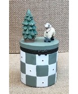 Miss Heathers Plum Pudding Lamb Pine Tree Checkered Trinket Box Heather ... - $4.95