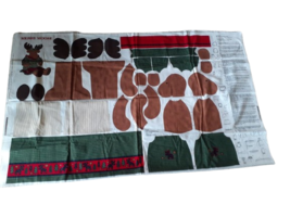Merry Moose Cut &amp; Sew Vtg Christmas Fabric Panel Vip Cranston Printed Usa - £7.68 GBP