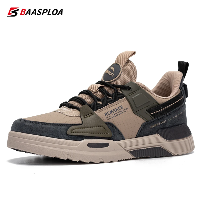 Men\&#39;s Leather Fashion Casual Shoes Lightweight Running Sneaker Water Pr... - $44.53