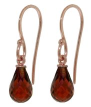Galaxy Gold GG 14k Rose Gold Fish Hook Earrings with Natural Garnets - $3,623.55 MXN