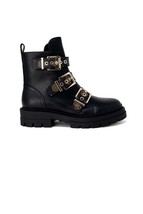 Guess Women Boots - 7.5 US EU 38 Black Leather Combat Platform Ankle New - $3,626.54 MXN