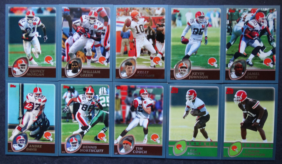 Primary image for 2003 Topps Cleveland Browns Team Set of 10 Football Cards