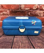 Vintage Caboodles Make Up Carrying Case #2602 Cosmetics Storage Blue Mar... - $32.60 CAD