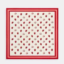 NWT Coach Retro Strawberry Print Silk Square Scarf Chalk/Red CAP58 - $135.00