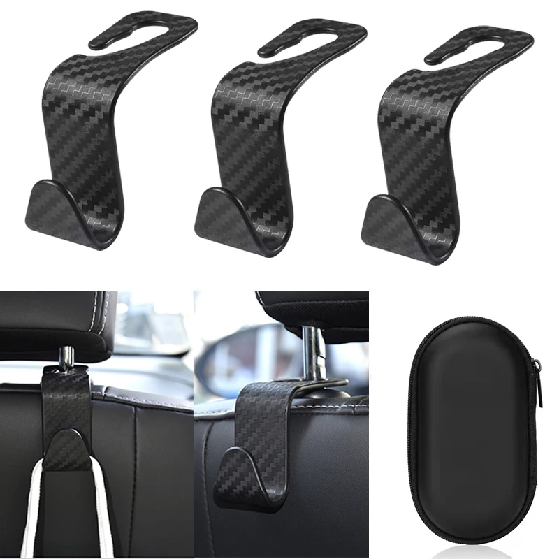4Pc Car Seat Back Hook Rear Interior Portable Hanging Bag Purse Holder Universal - £9.08 GBP+