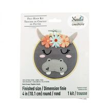 Needle Creations 4 Inch Felt Embroidery Hoop Kit Hippo - $7.36