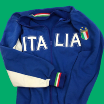 Vintage Italia Jacket XL Full Zip Blue Sweatshirt Embroidered Italy - £31.13 GBP