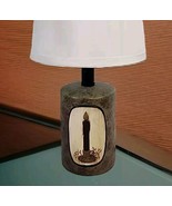 Pottery Lamp Base Brown Candlestick Pip Berry Art by Amy Durham 2005 10.... - $14.85