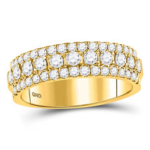 10kt Yellow Gold Womens Round Diamond Triple Row Comfort Wedding Band 1.... - £875.66 GBP