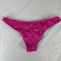 Victoria Secret Swim Bikini Bottom Medium The Itsy Hot Pink Lace Scrunch Butt - £23.34 GBP