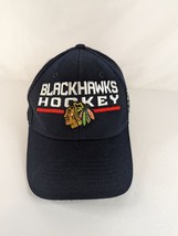 Chicago Blackhawks Hat Black Fitted L/XL Reebok Center Ice Collection Sports NHL - £12.82 GBP