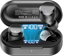 Wireless Earbuds Bluetooth 5.3 Headphones Built-in Noise Cancelling Mic, 55H - £23.19 GBP